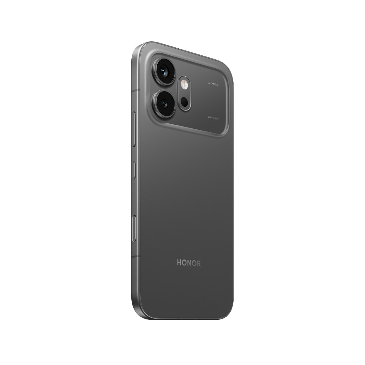 Rückseite eines grauen Honor-Smartphones mit zwei Kameras und dem Honor-Logo.