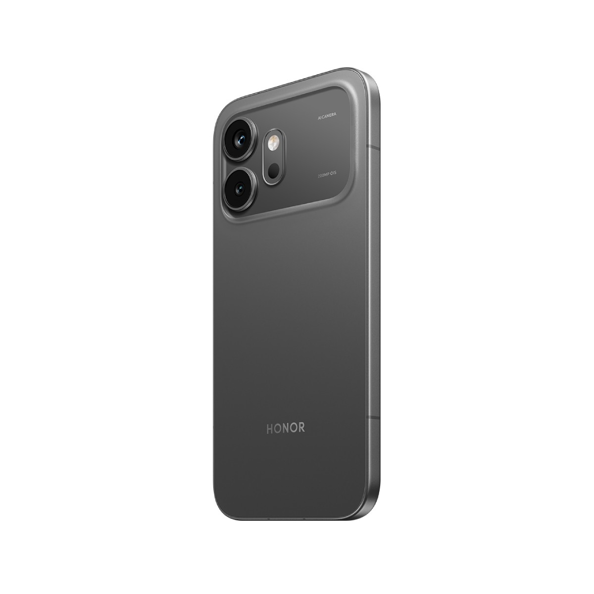Graues Smartphone mit HONOR-Logo und auffälliger Kamera.