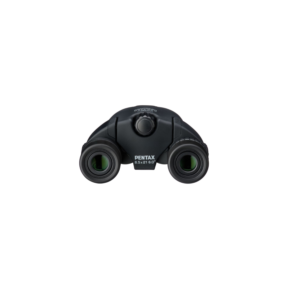 Black Pentax binoculars 8.5x21 with focus wheel.