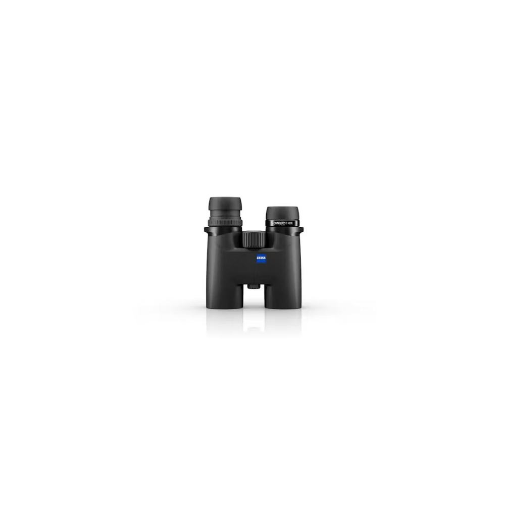Black Zeiss binoculars with a focus wheel in the center.