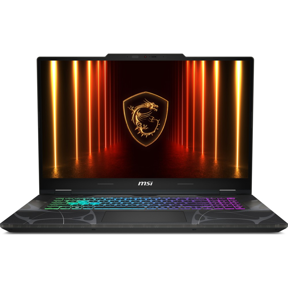 Ekranında ejderha logosu ve aydınlatmalı klavyesi olan bir MSI oyuncu dizüstü.