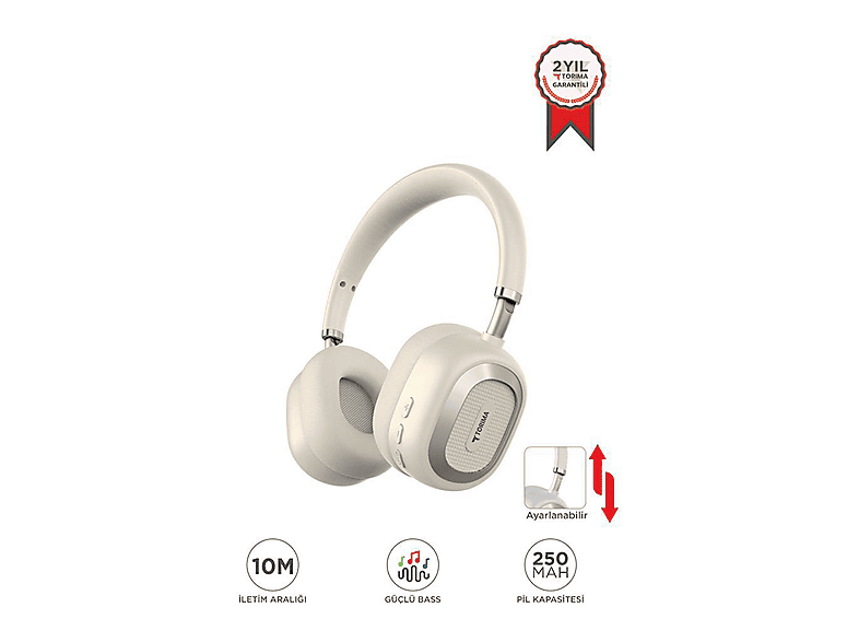 TORIMA HD70 Bluetooth Kablosuz Kulak Üstü Kulaklık Bej