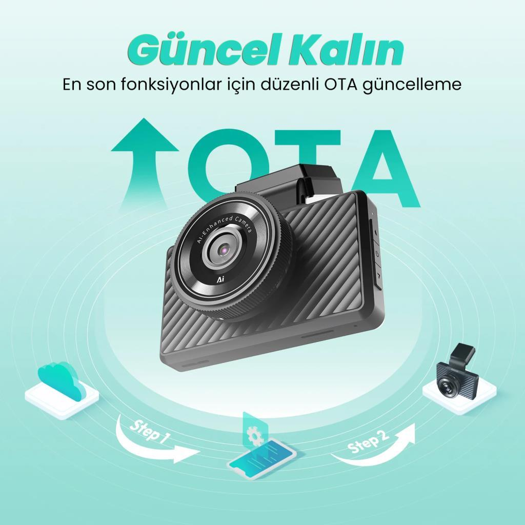 Otomatik güncellemeler için yapay zeka destekli araç kamerası çipi, üç adımda gösteriliyor.
