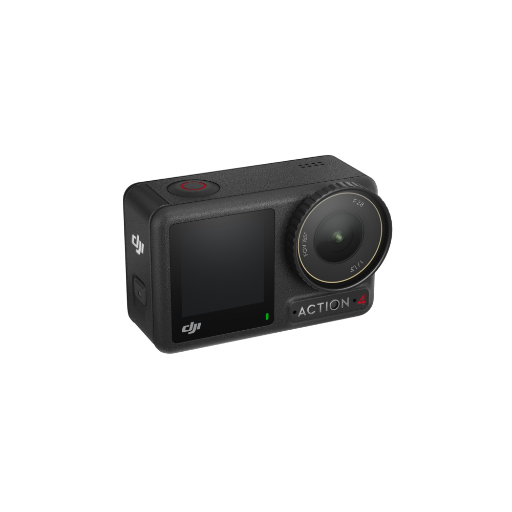 A black action camera with a touchscreen and a lens labeled ACTION 4.