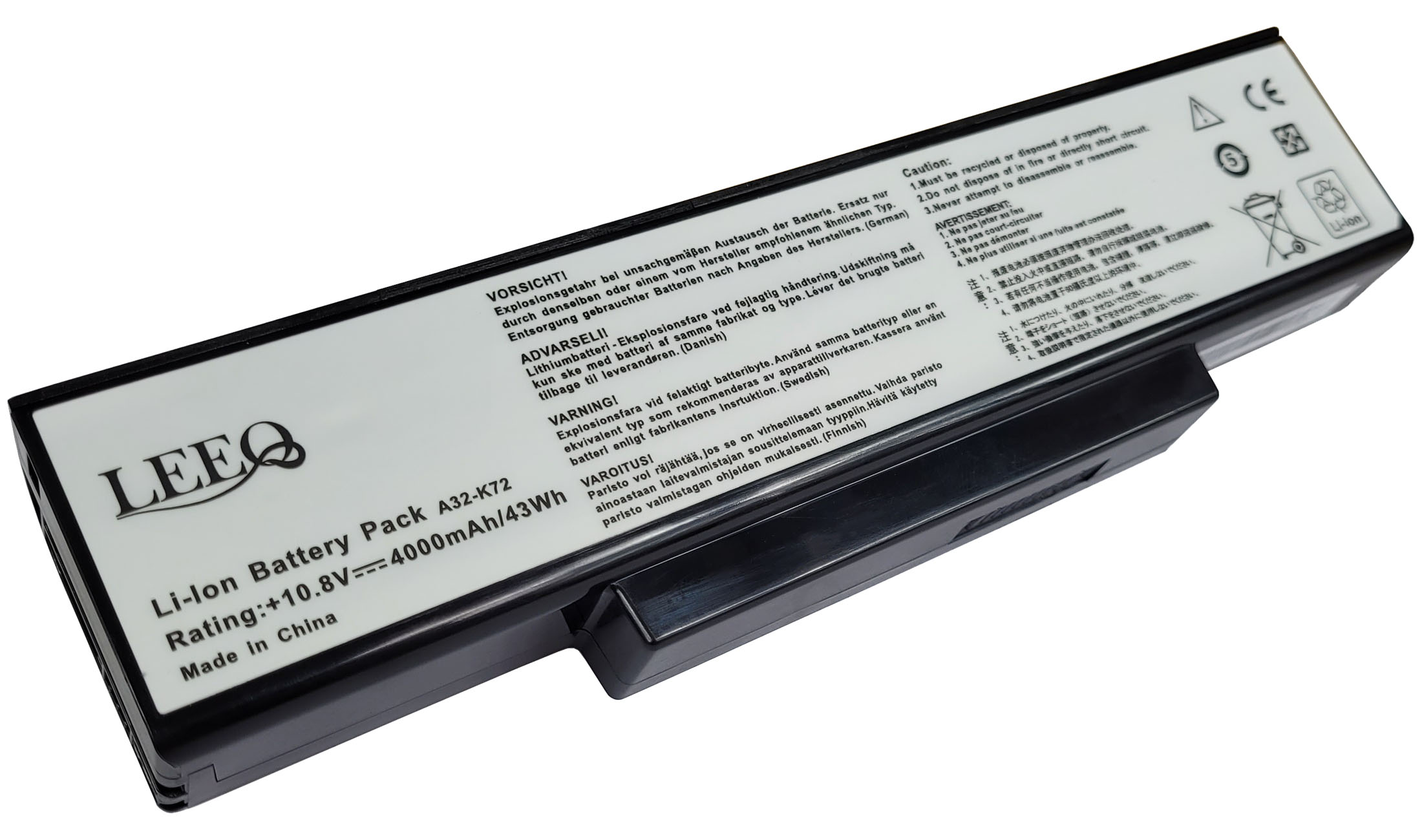 Czarna bateria Li-Ion LEEQ A32-K72, 4000mAh, Made in China.