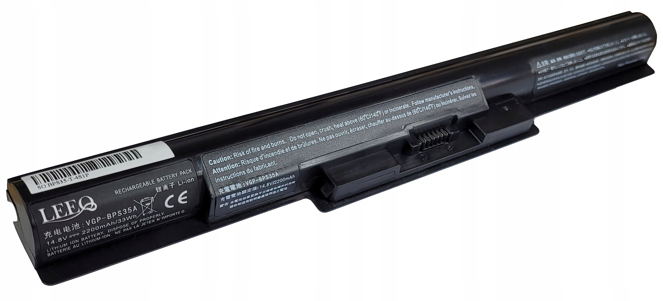 Czarna bateria do laptopa, model VGP-BPS35A, 14.8V, 2200mAh.