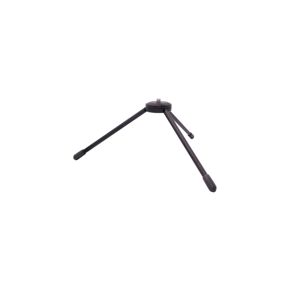 A small black tripod with a screw at the top.