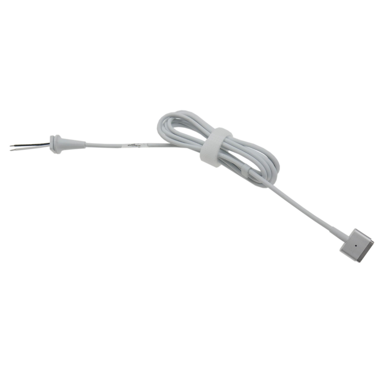 Biały kabel ładujący z magnetycznym złączem i dwoma pinami.