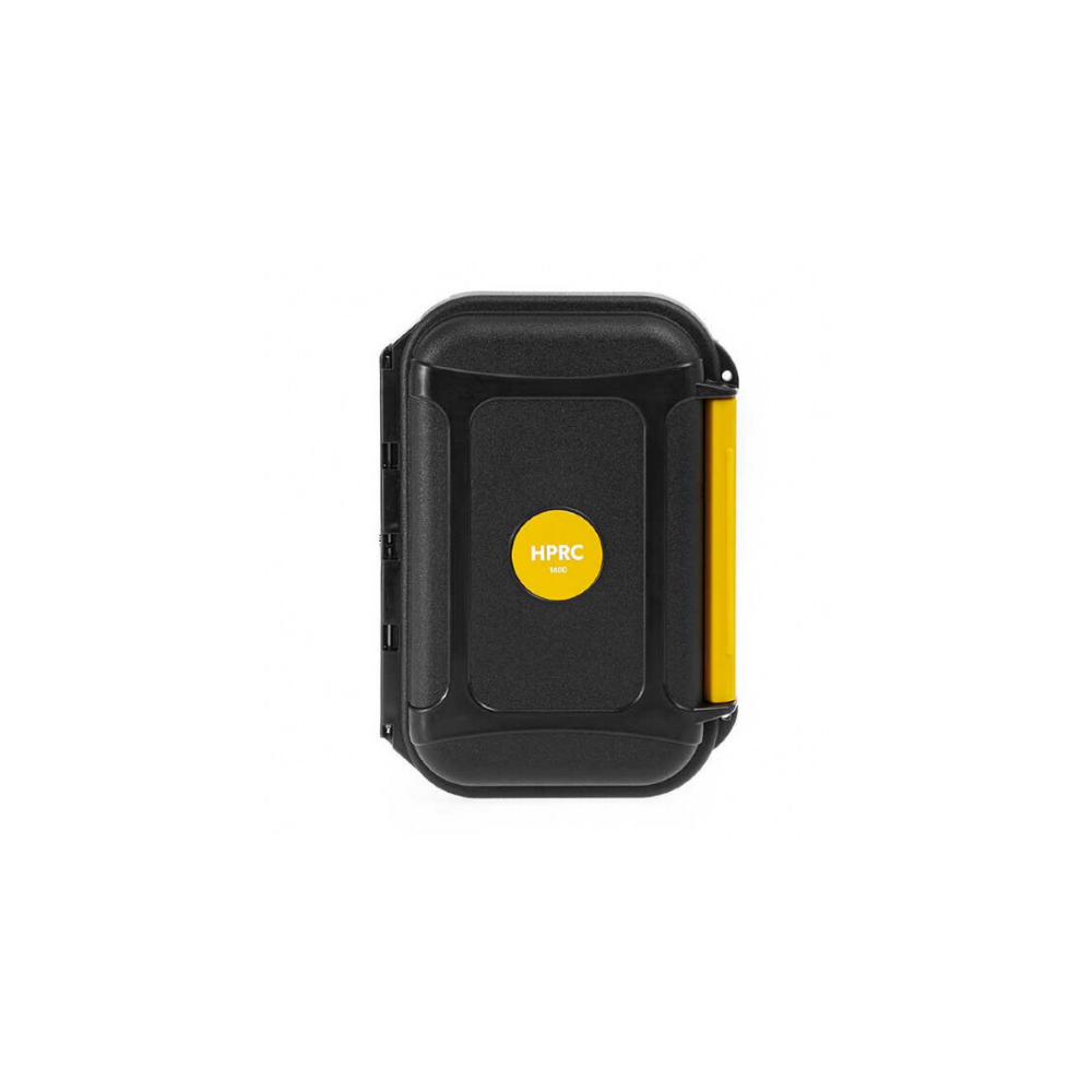 Black HPRC protective case with a yellow handle and logo.
