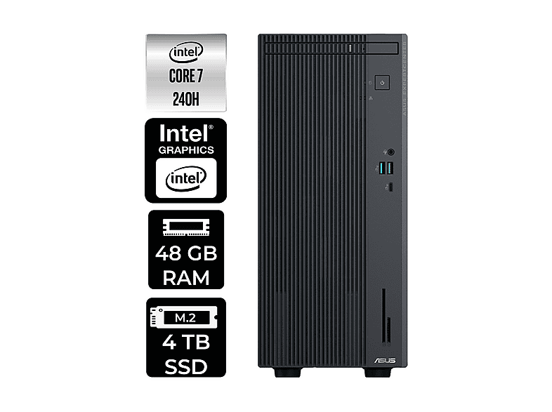 ASUS EC P500MV P500C724016512B0DP312 PER4 Bellek Intel Core 7 240H 48 GB RAM 4 TB SSD FreeDOS Masaüstü Bilgisayar