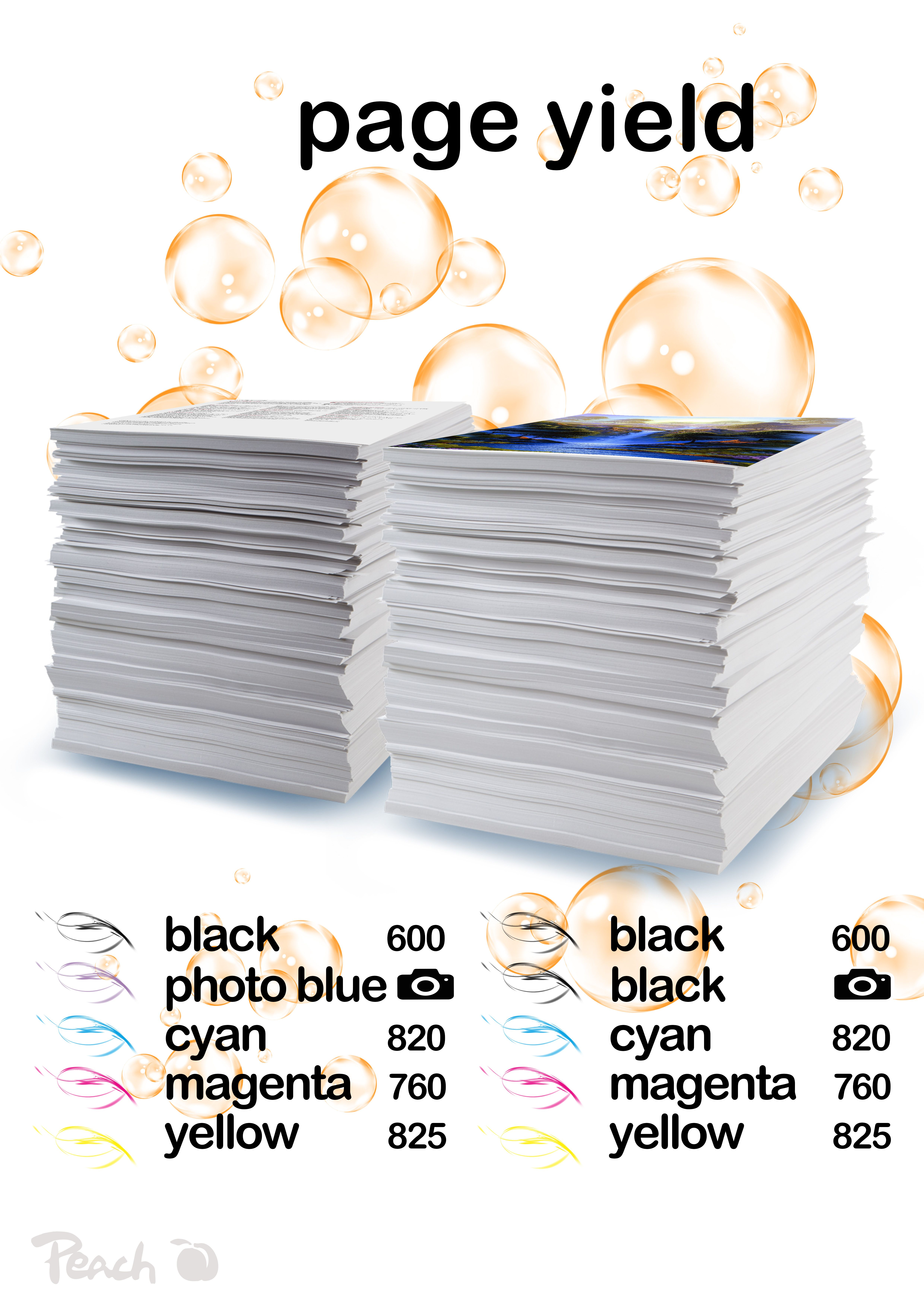 Due pile di carta con testo e bolle. Dettagli colore e pagine.