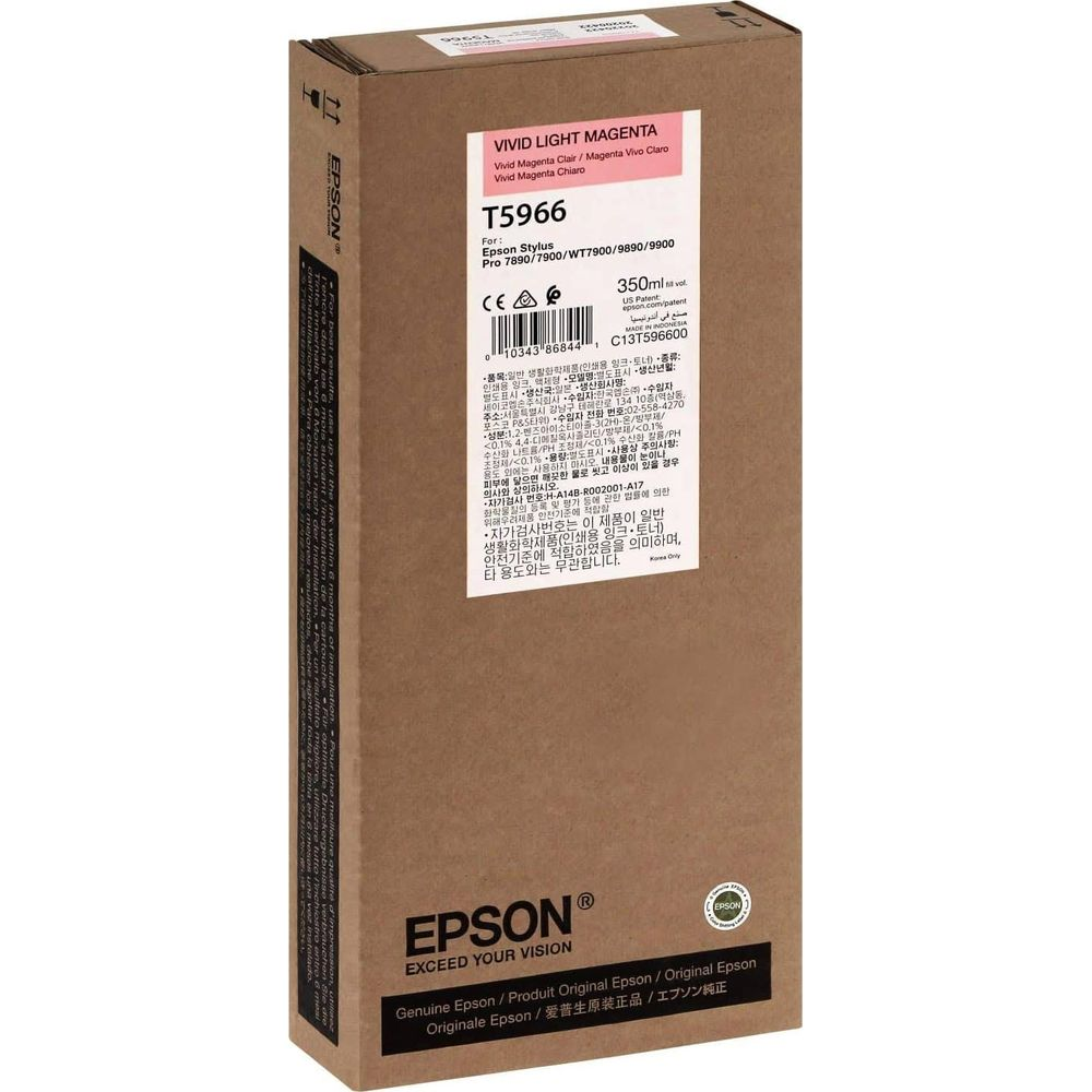 Epson T5966 Vivid Light Magenta inkt voor Epson Stylus Pro printers. 350ml.