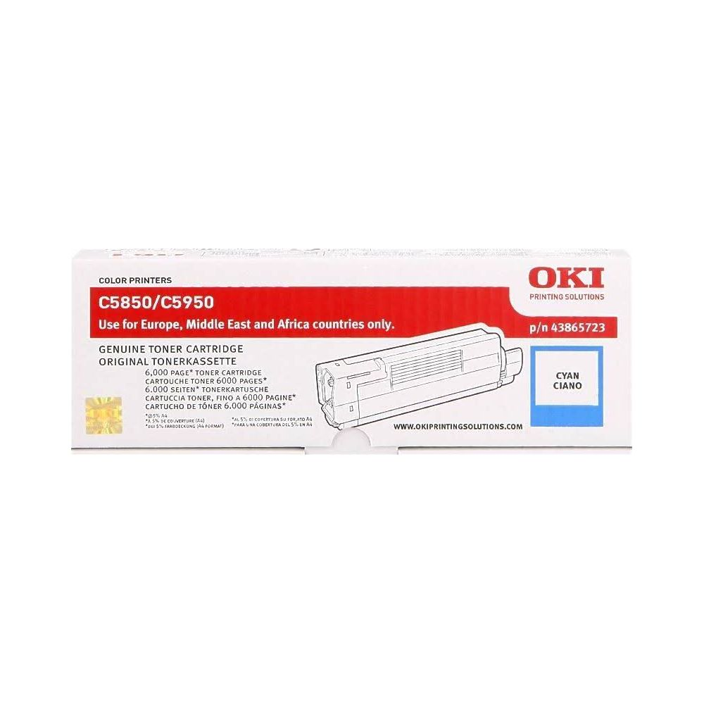 Cartuccia toner OKI C5850/C5950 Ciano, 6000 pagine, per l'Europa.