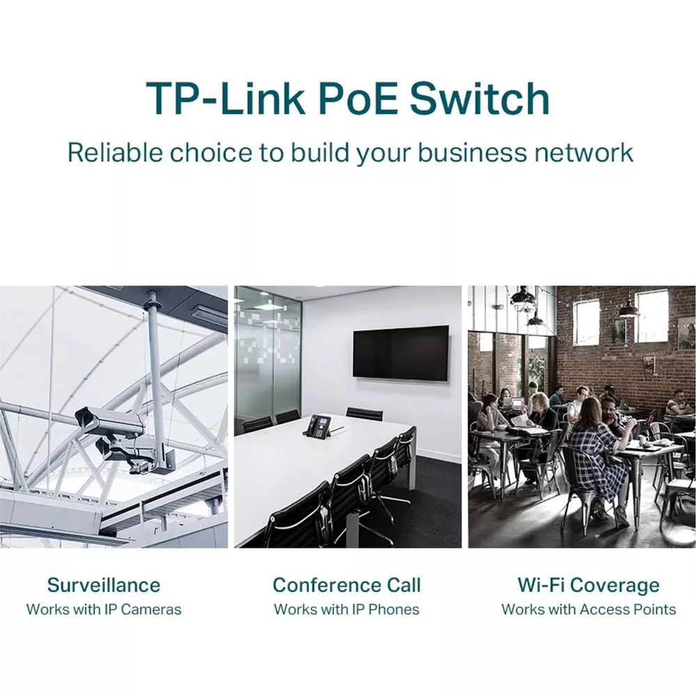 TP-Link PoE Switch : Surveillance, Conférence et Couverture Wi-Fi.