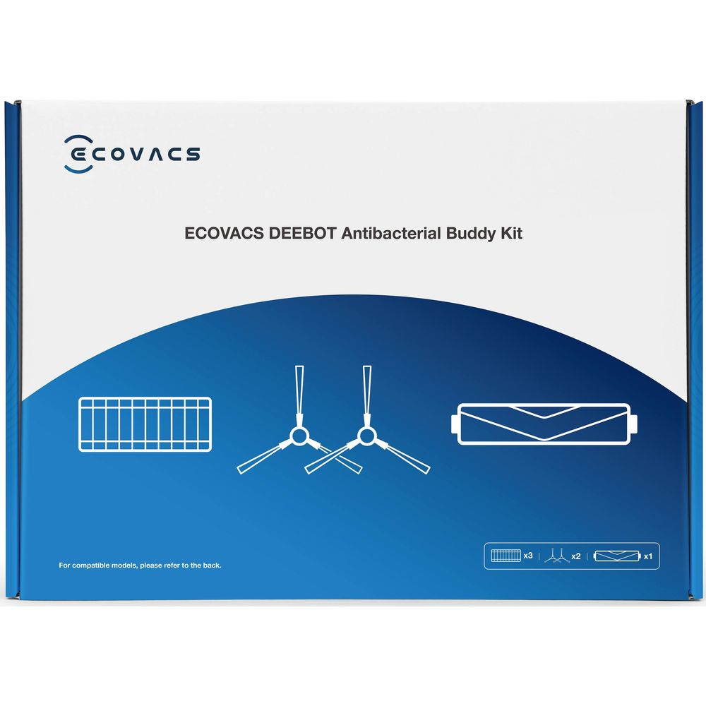 Scatola del kit antibatterico ECOVACS DEEBOT con icone.