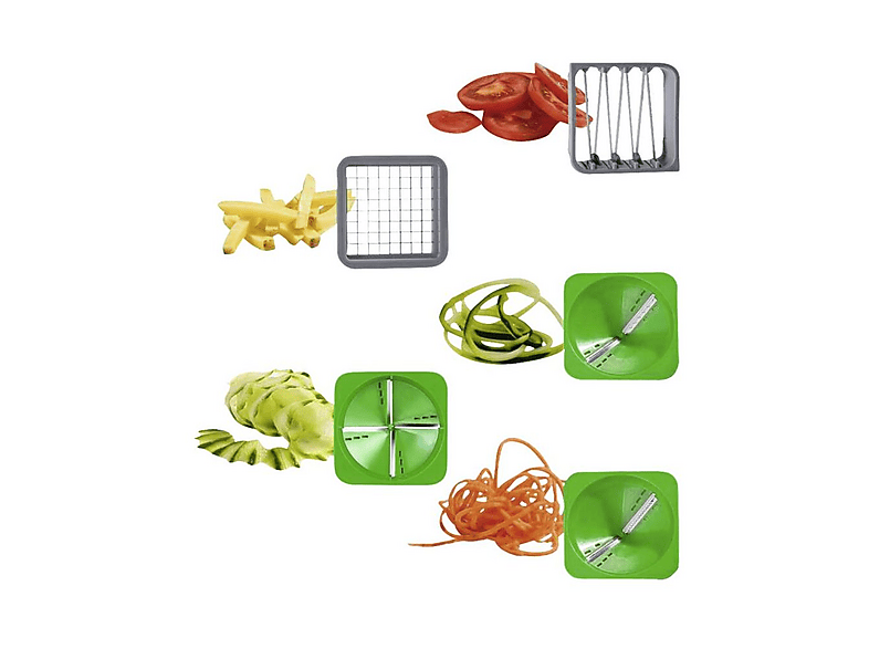 GENIUS 34259 NICER DICER JULIETTI SET 13-TLG LIMEGRÜN Spiralschneider inkl. Würfel-Einsätze Limegrün