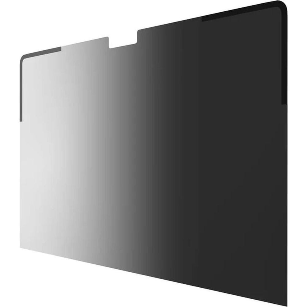 Un filtro de pantalla de privacidad negro con degradado de gris claro a gris oscuro.