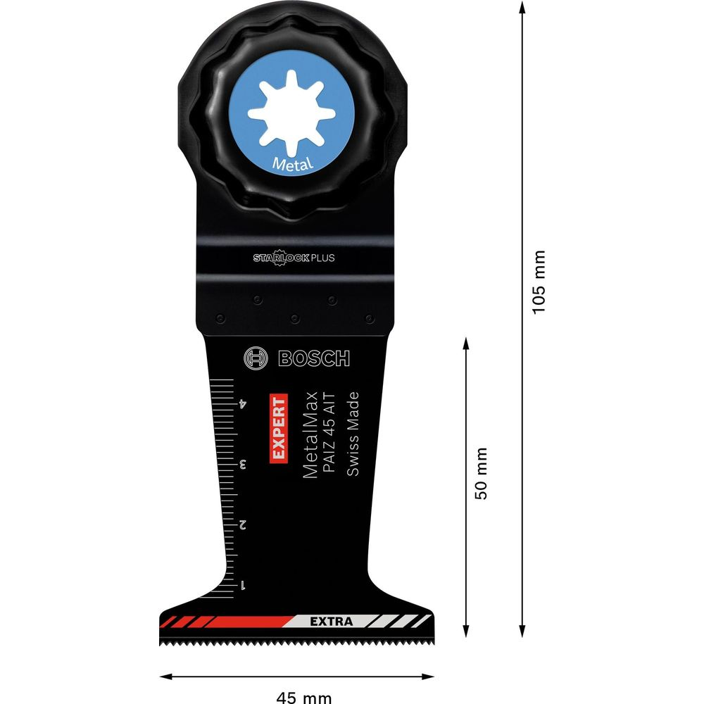 Bosch Sägeblatt mit Sternverschluss, 45mm breit, 105mm lang.