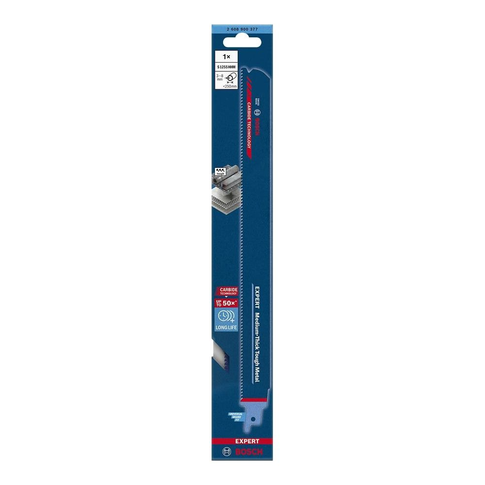 Lama sega Bosch EXPERT per metallo, 250mm, con tecnologia al carburo per lunga durata.