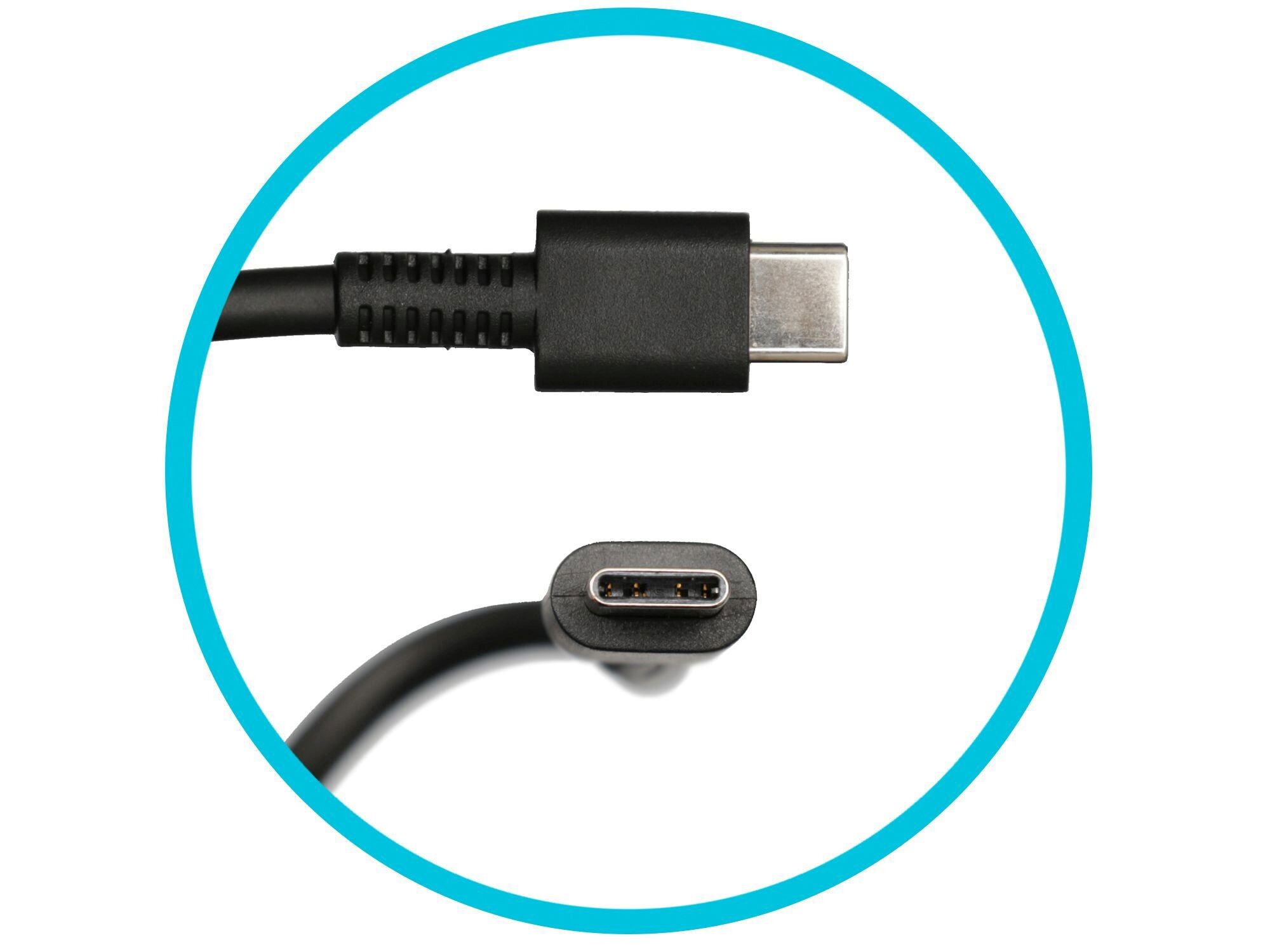 Zwei USB-C-Anschlüsse, einer ist ein Stecker und der andere eine Buchse.