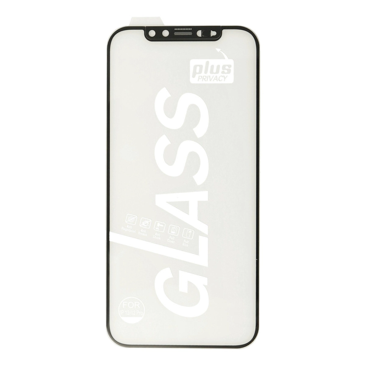 iPhone 12/12 Pro için "plus PRIVACY" logolu ekran koruyucu.