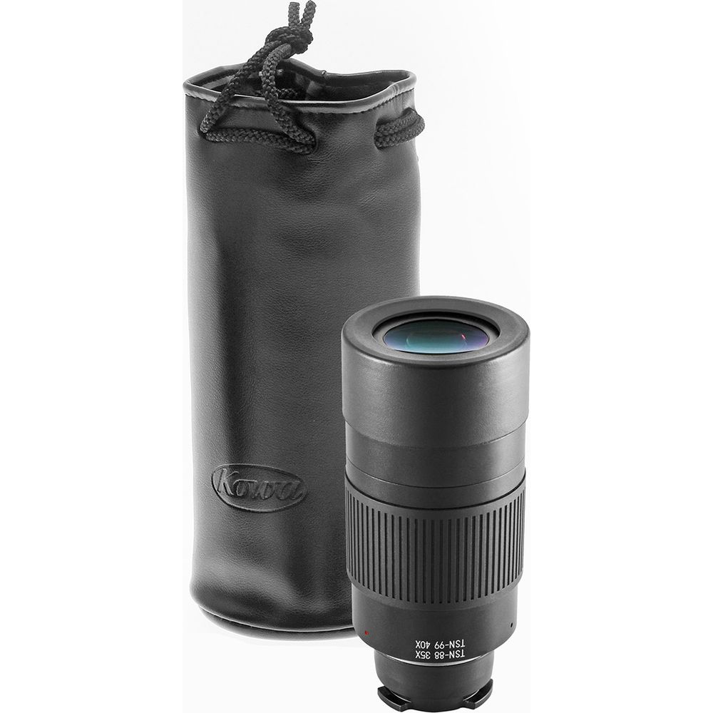 Una custodia nera in pelle con coulisse accanto a un telescopio nero.