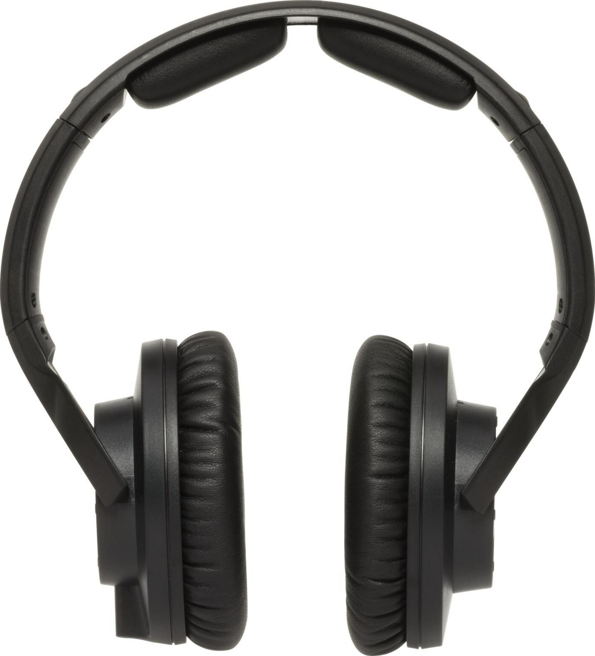 Cuffie over-ear nere con padiglioni imbottiti e archetto regolabile.