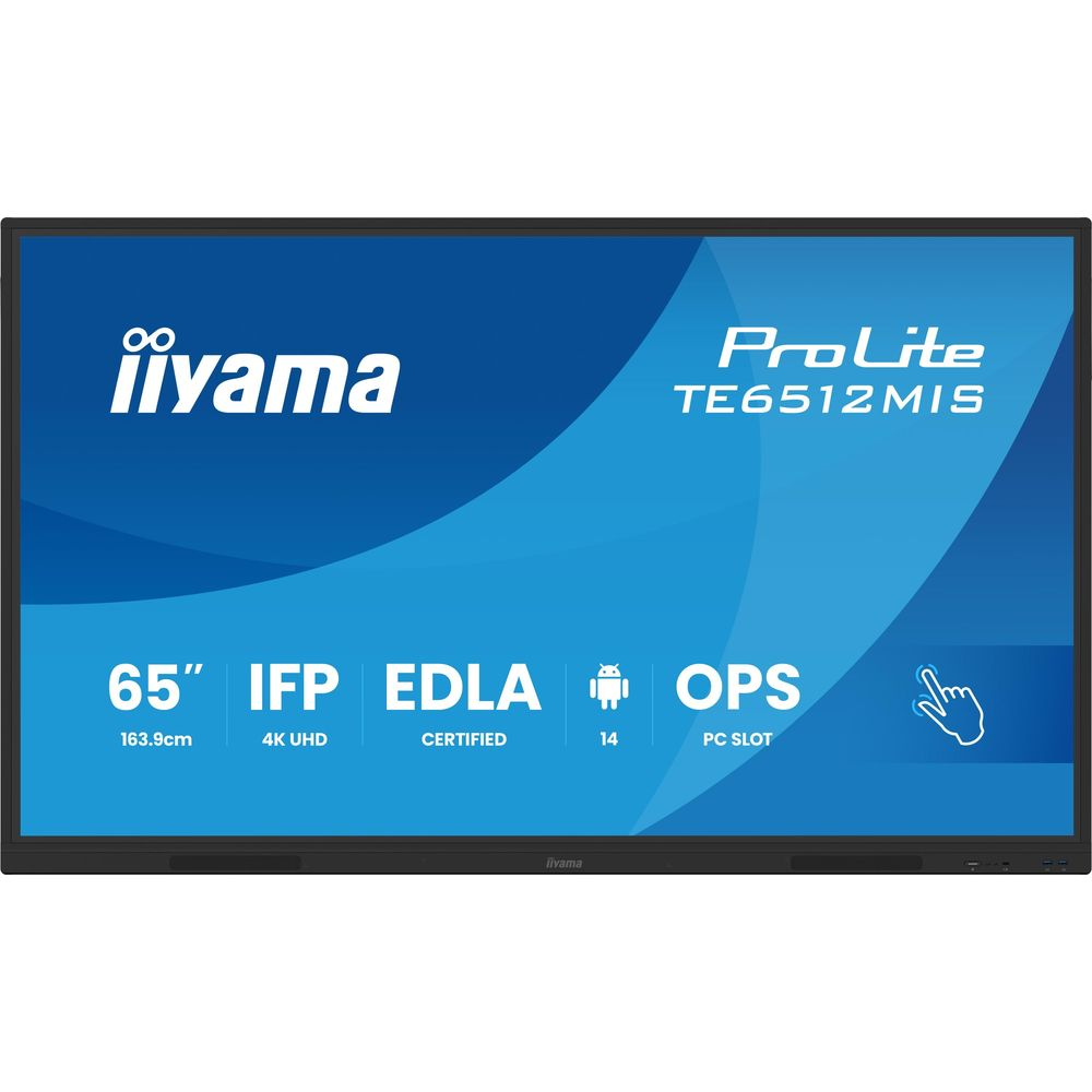 65-calowy ekran dotykowy Iiyama IFP z oznaczeniem ProLite TE6512MIS.