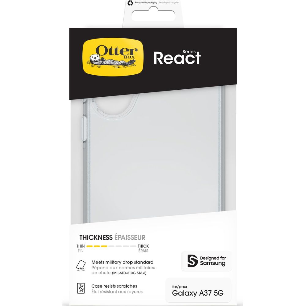OtterBox React hoesje voor Samsung Galaxy A37 5G, valbestendig, krasbestendig.