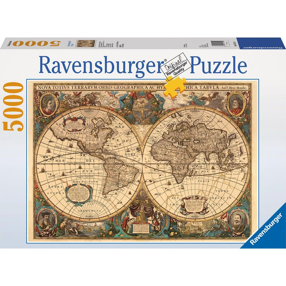 Puzzle Ravensburger de 5000 pièces représentant une carte du monde historique.