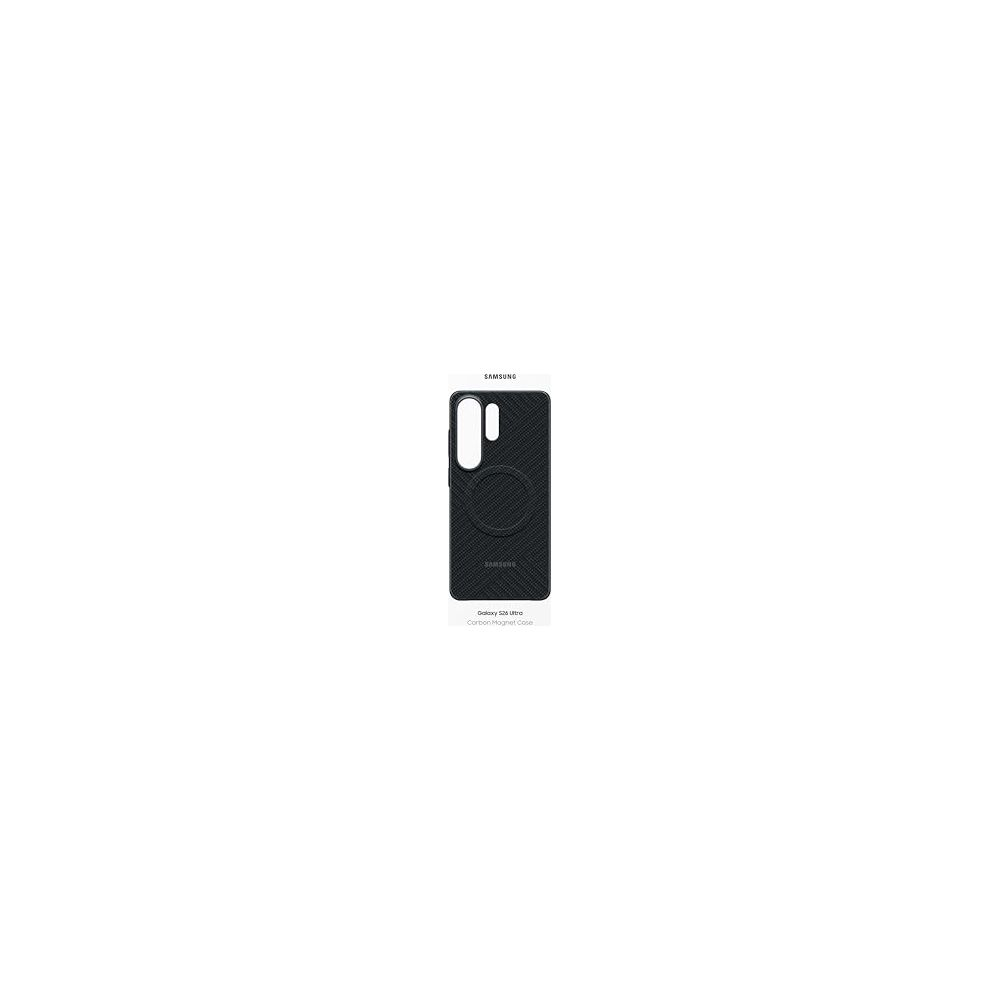 Black Samsung Galaxy S23 Ultra carbon magnet case with textured back.