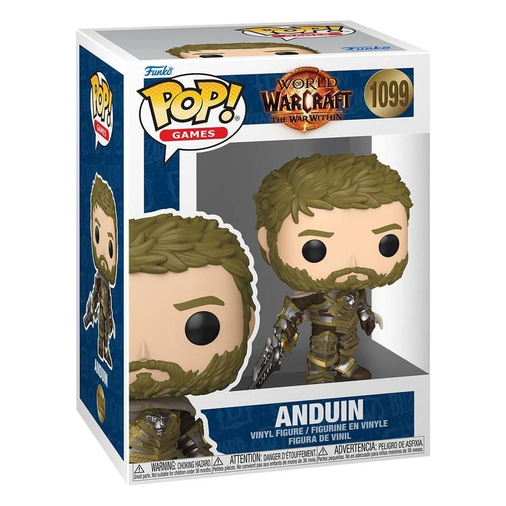 Figurka Funko Pop! winylowa Anduina z World of Warcraft, w zbroi z mieczem.