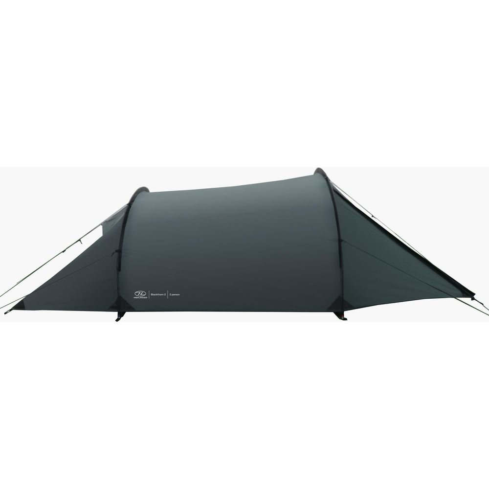 Tenda grigio scuro per due persone con pali.
