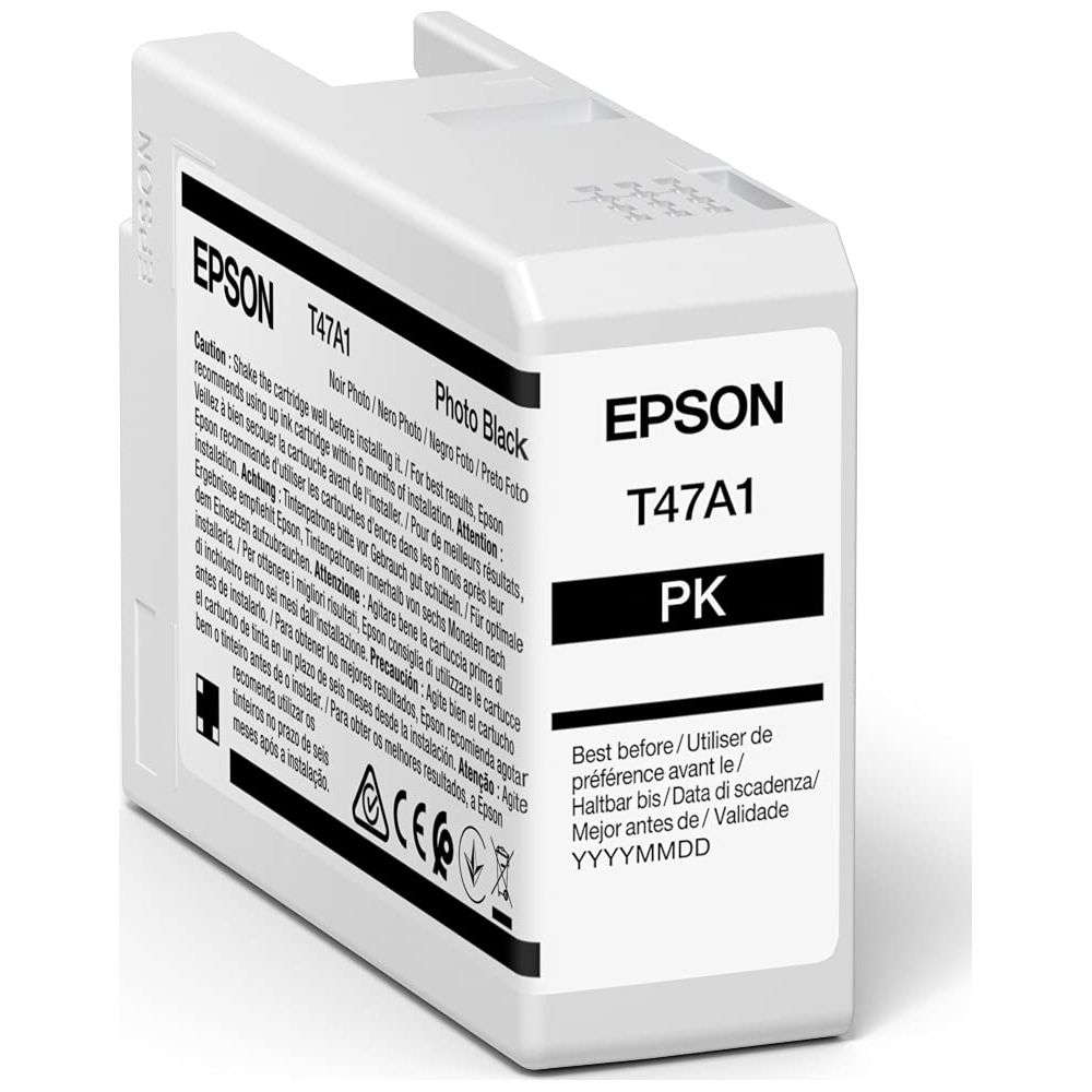 Cartouche d'encre Epson T47A1 Photo Black "PK" avec date de péremption.