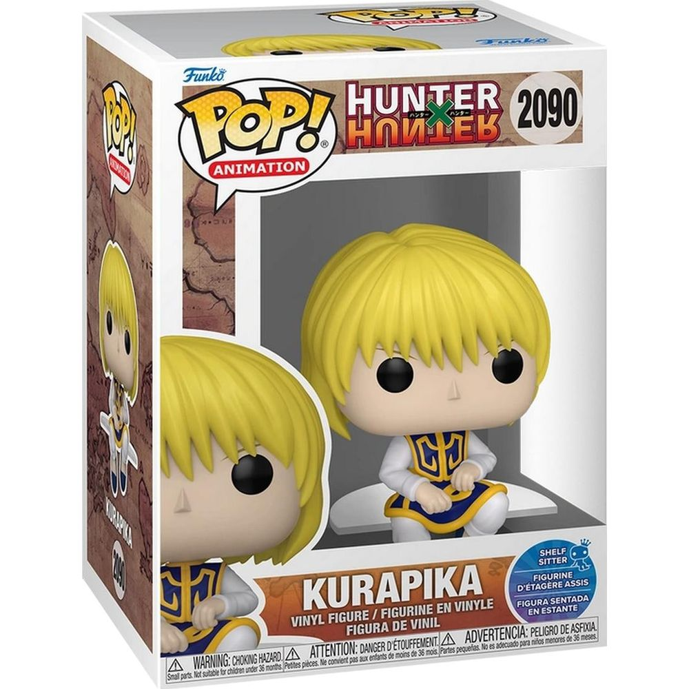Funko Pop Figur von Kurapika aus Hunter x Hunter in gelben Haaren und blauer Kleidung.