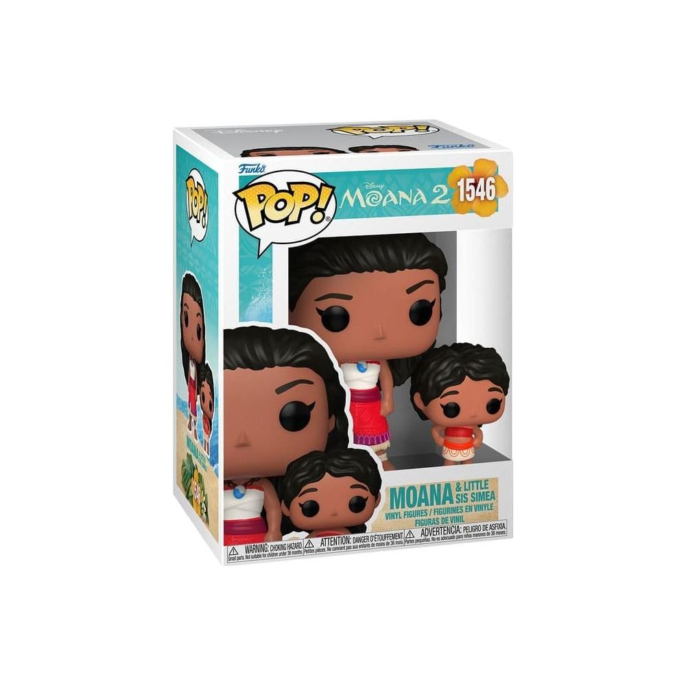 Figure in vinile Funko Pop! Moana 2 di Moana e Little Sis Simea in scatola.