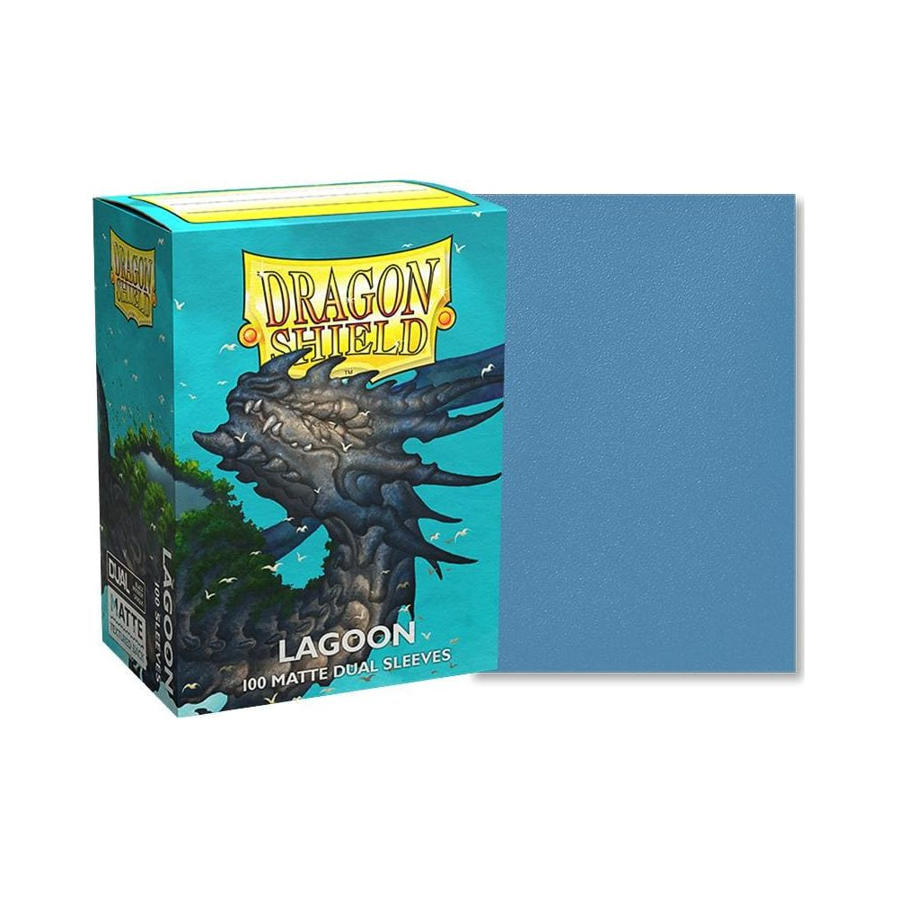 Dragon Shield Lagoon matte Dual Sleeves Box mit blauer texturierter Oberfläche.