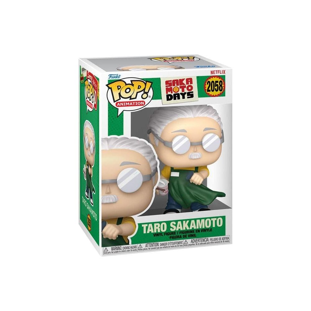 Figurka Funko Pop! Taro Sakamoto z Saka Moto Days, nosi zielony fartuch.