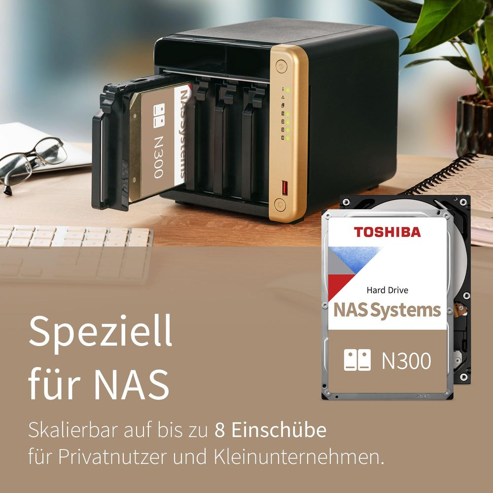 Système NAS à quatre baies et disque dur TOSHIBA N300.
