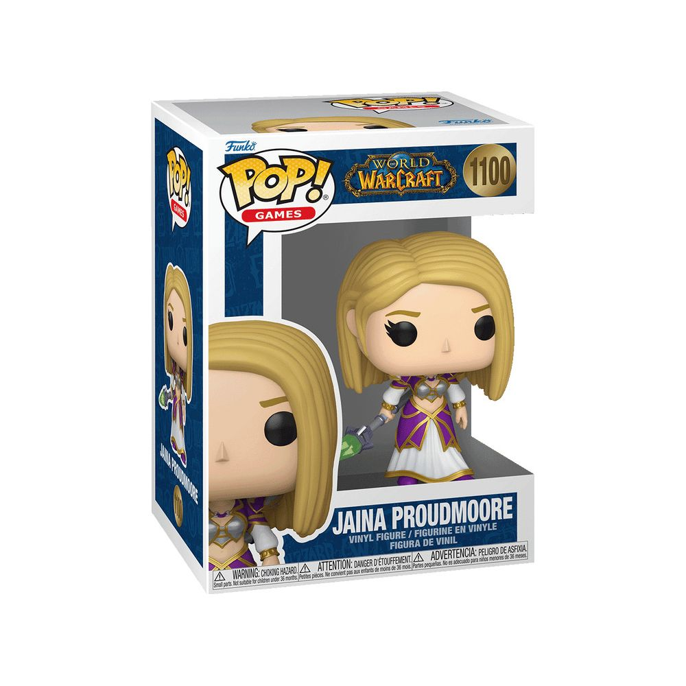 Figurka Funko Pop Jaina Proudmoore z World of Warcraft w pudełku.