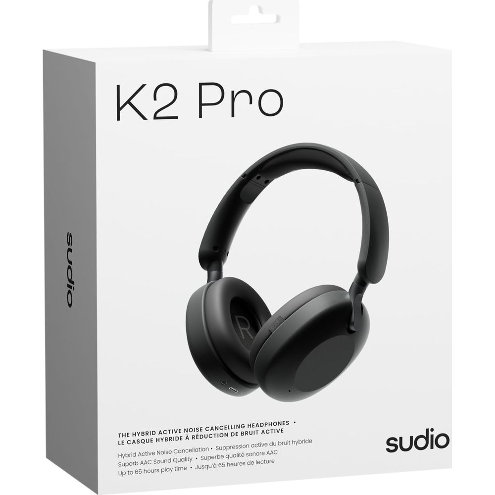 Casque noir supra-auriculaire avec arceau et écouteurs sur emballage.