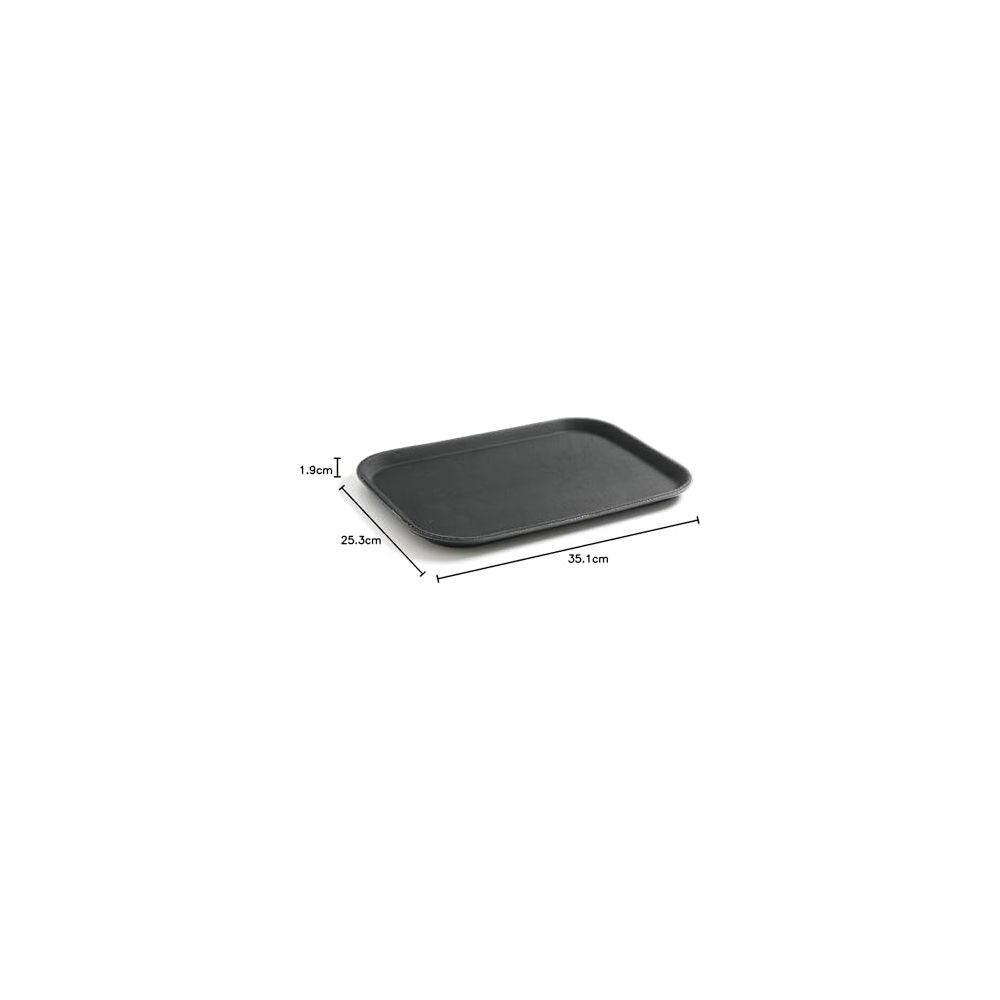Vassoio rettangolare grigio scuro di 35,1x25,3x1,9cm.