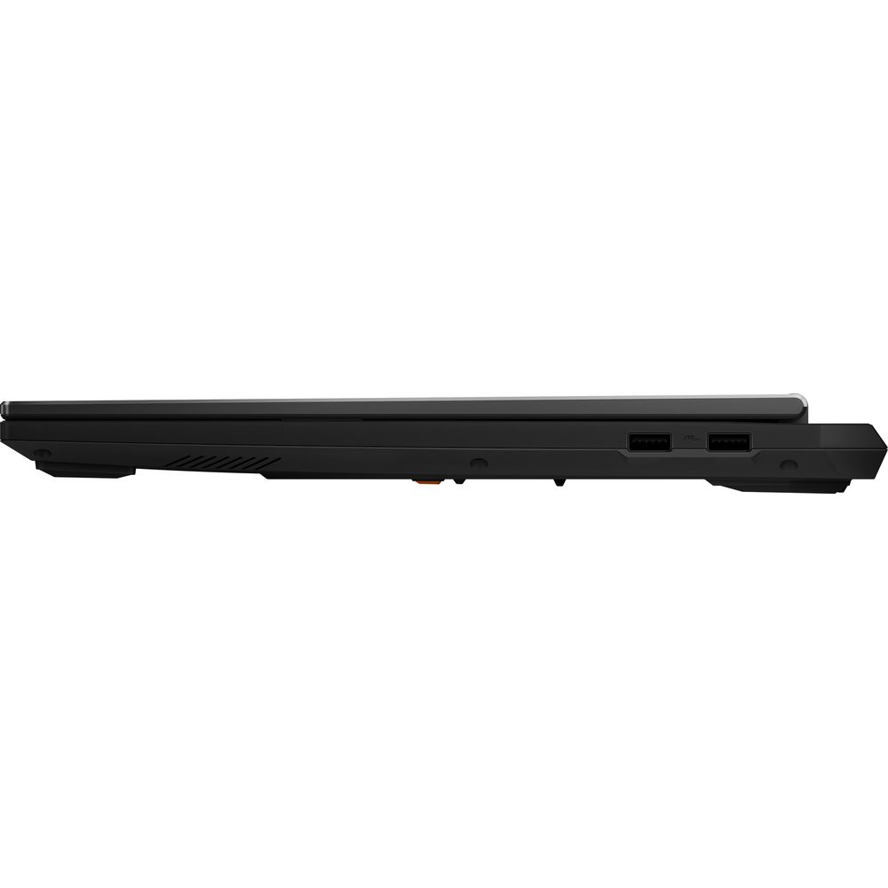 Schwarzgraues Laptop-Profil mit USB-Anschlüssen auf der rechten Seite.