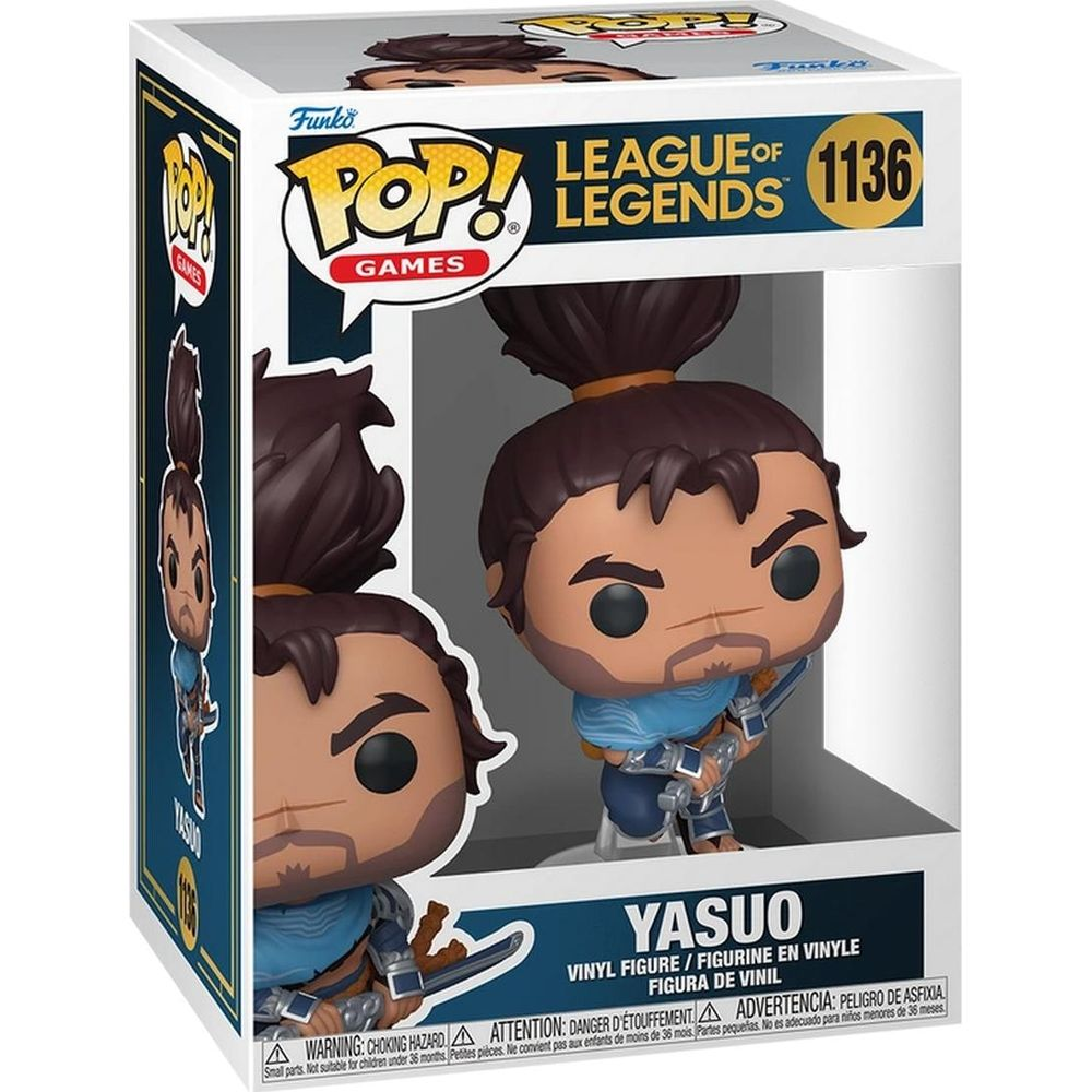 Figurka Funko Pop Yasuo z League of Legends w oryginalnym pudełku.