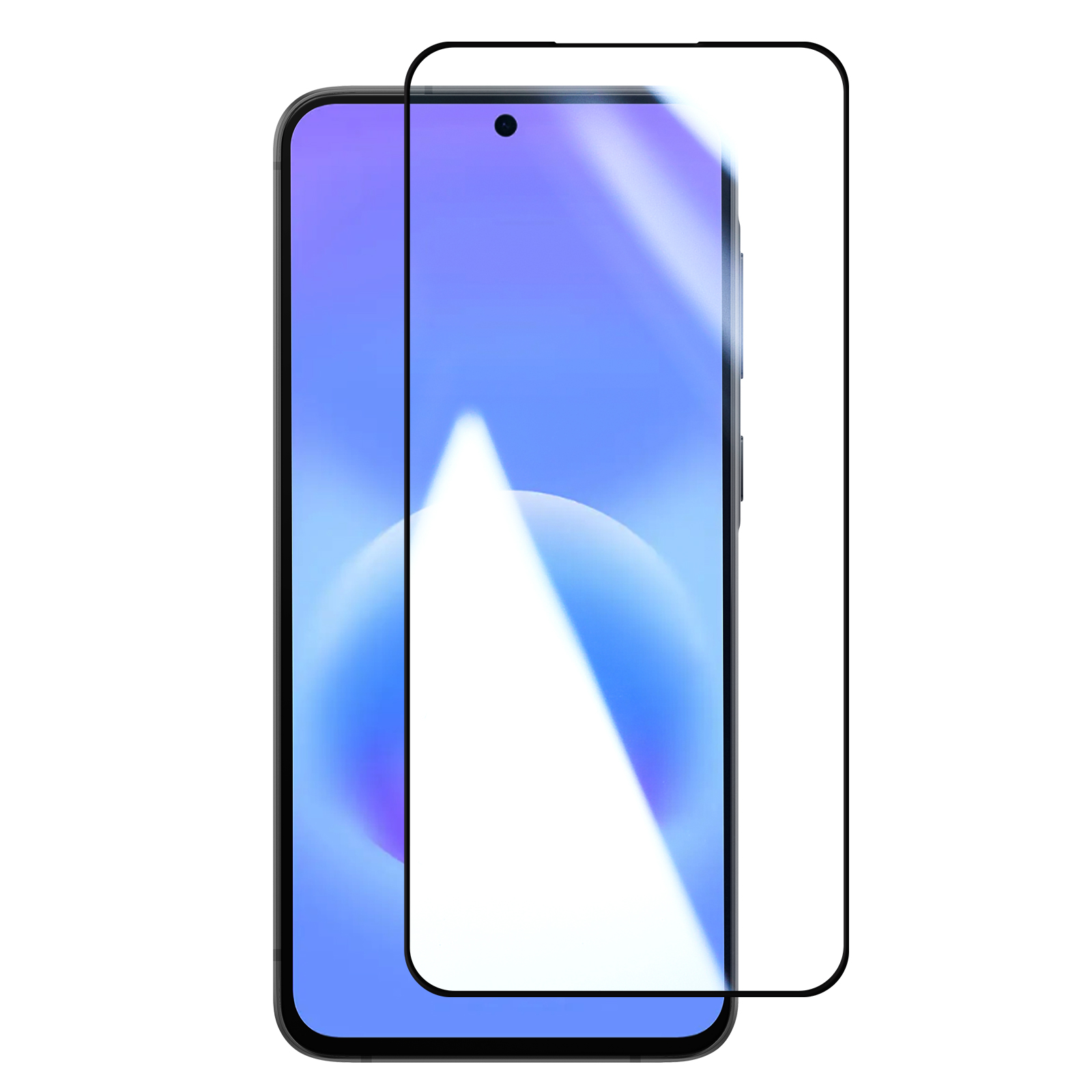 Un protecteur d'écran en verre trempé sur un smartphone.