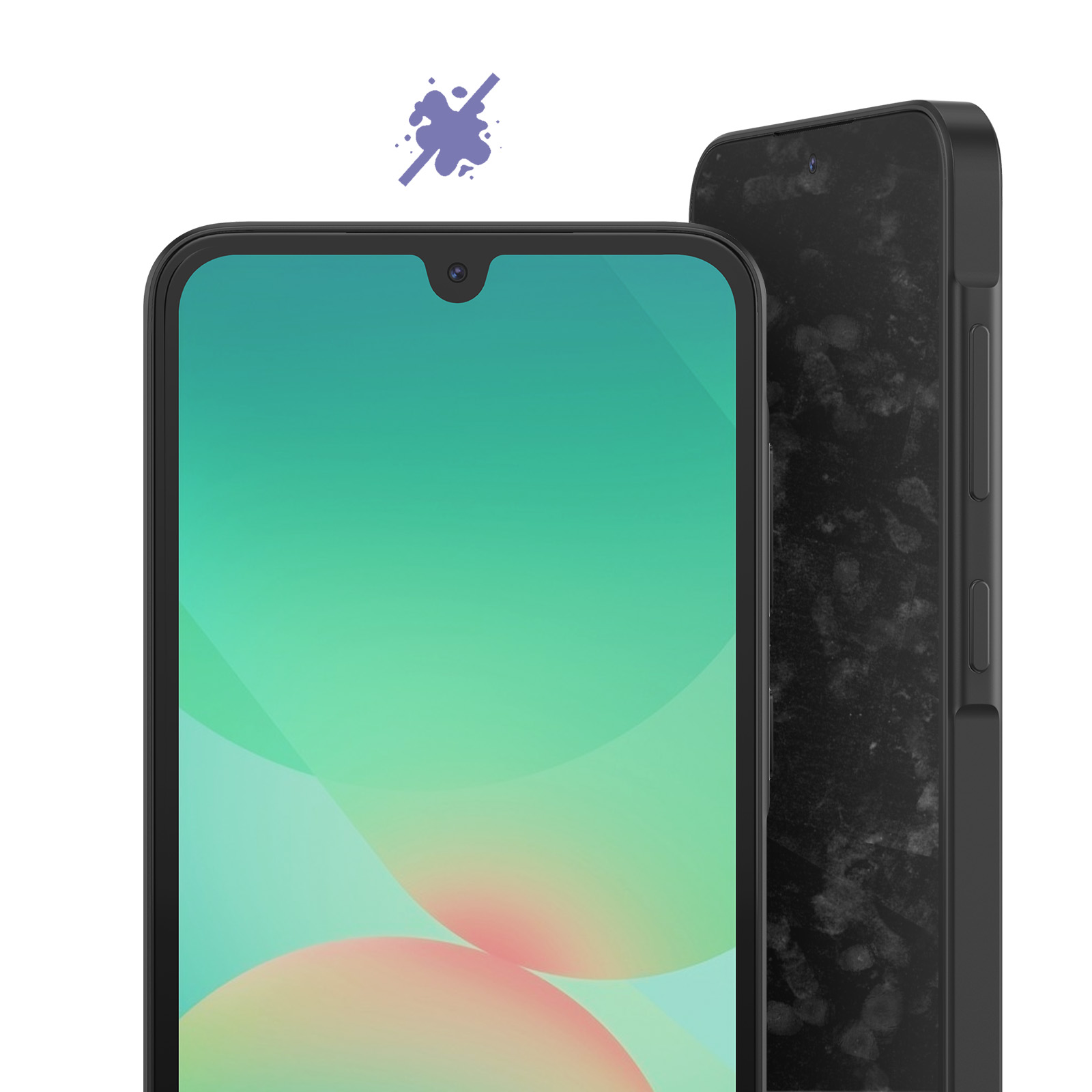 Dos smartphones, uno con pantalla limpia y otro con huellas.