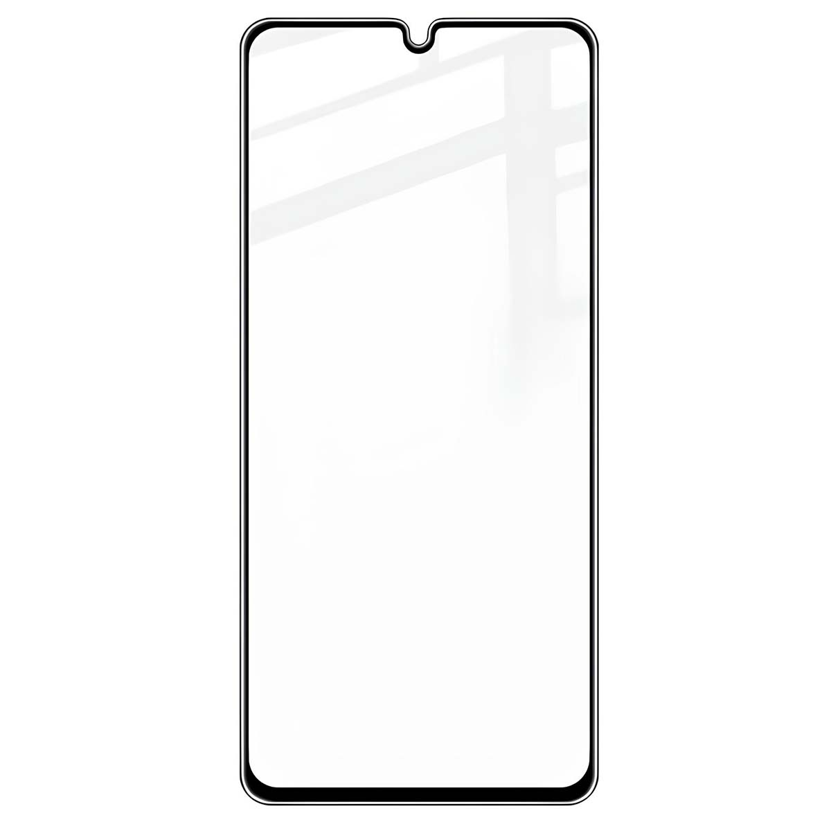 Een transparant displayglas voor smartphone met uitsparing.