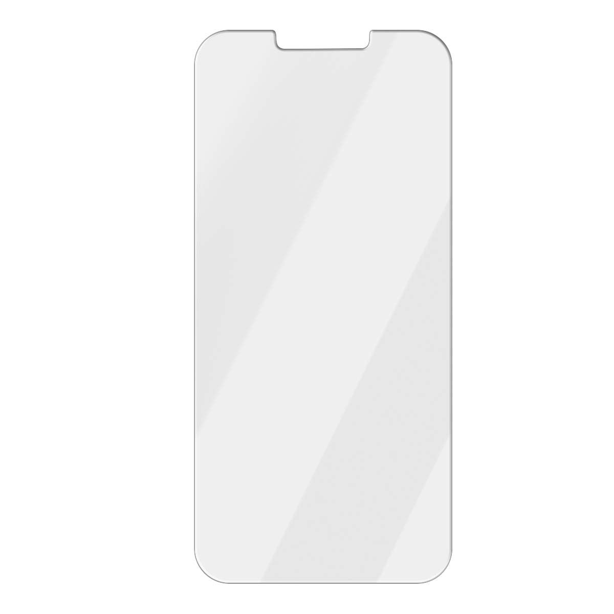 Een heldere schermprotector voor smartphone met inkeping bovenaan.