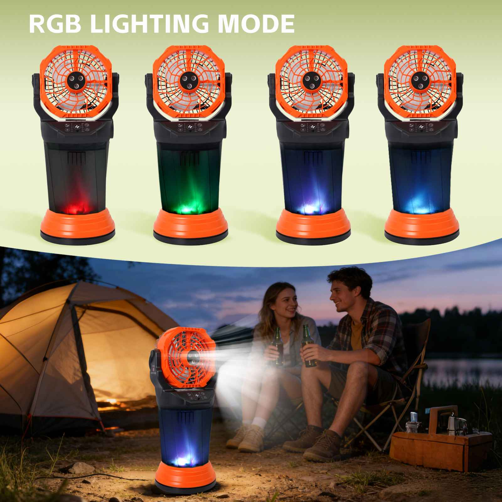 KITTECH 2L Wassertank,4 Geschwindigkeiten,LED & RGB Licht Sprhnebel  Ventilator Orange | SATURN