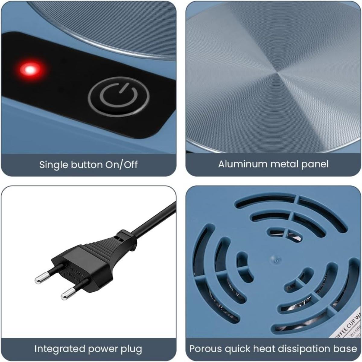 Einzeiliger Ein-/Ausschalter, Aluminiumpaneel, integrierter Stecker, belüfteter Sockel.